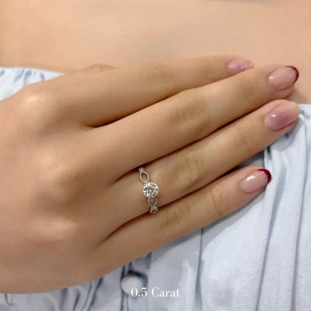 Heidi Round Moissanite Ring - LeCaine Gems