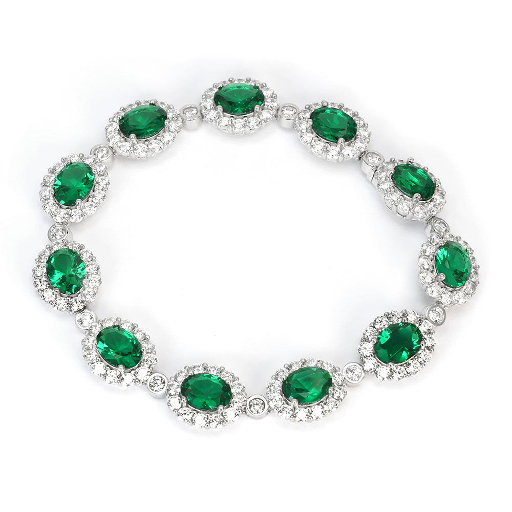 Emerald Halo Bracelet RB-02 | Jewelry Rental - LeCaine Gems